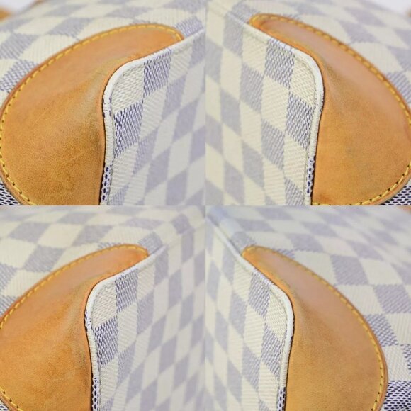 LOUIS VUITTON Hampstead PM Shoulder Bag Damier Azur Leather White - Picture 9 of 16